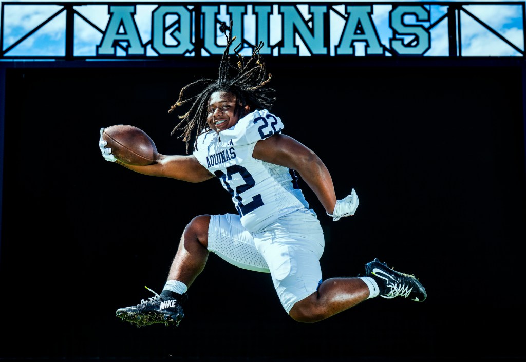 Aquinas High football star Champ Brown is used to the spotlight, and bruising runs – San Bernardino Sun