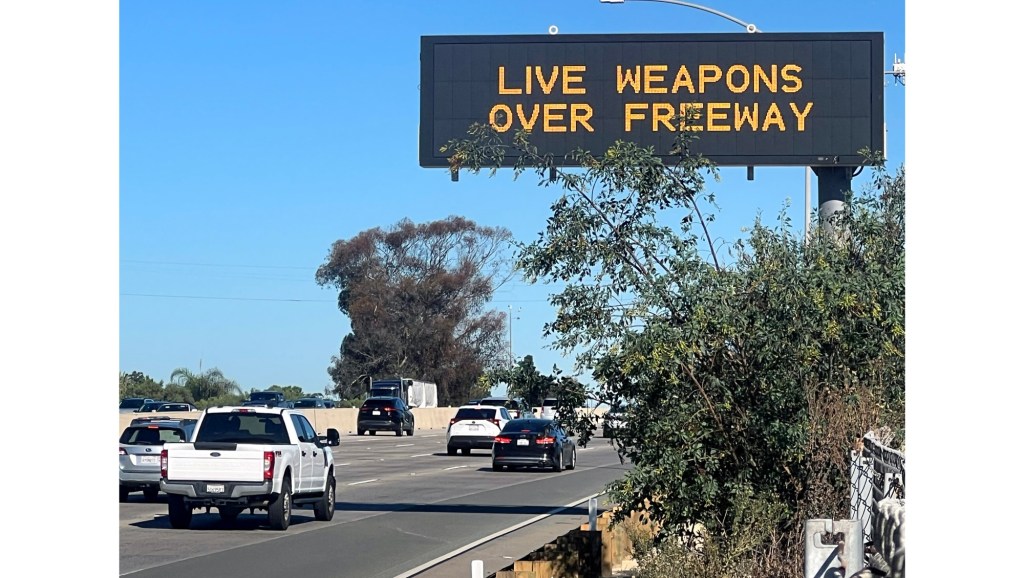 Ordnance fired over 5 Freeway at Camp Pendleton during anniversary event prematurely detonated, striking CHP vehicle – San Bernardino Sun