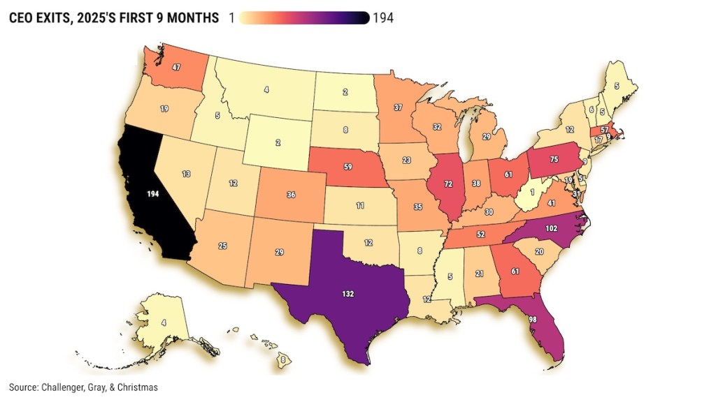 194 California CEOs left their jobs so far in 2025, No. 1 in US – San Bernardino Sun