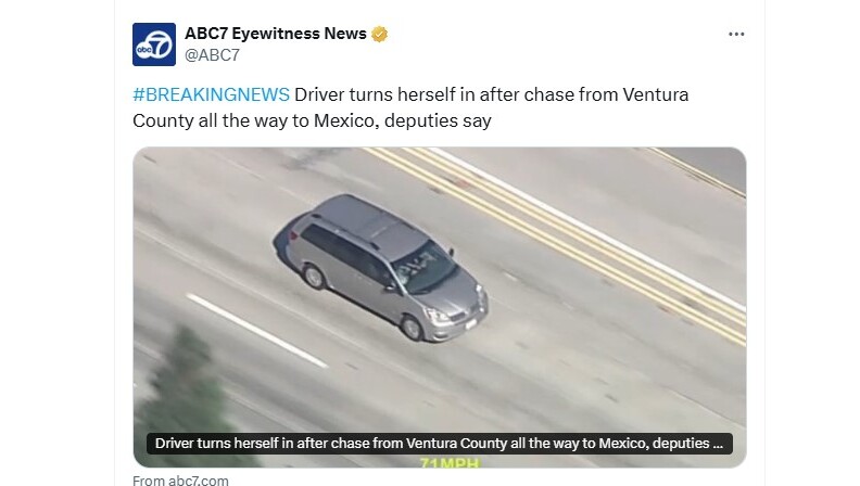 Woman arrested, suspected of leading police in 4 counties on pursuit into Mexico, then returning to U.S. – San Bernardino Sun